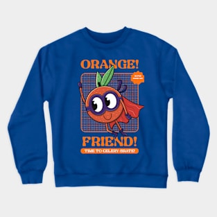 Funny Super Hero Orange Crewneck Sweatshirt